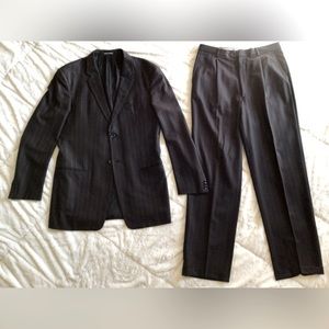 Armani Collezioni Mens 2 PC Suit 44R-W32 Coat Pants Black Jacket Regular $3,000